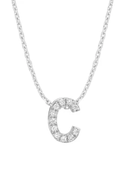 Diamond Point Letter Hangers|Losse Hangers<Witgouden hanger C, 0.04 ct diamant, Alphabet