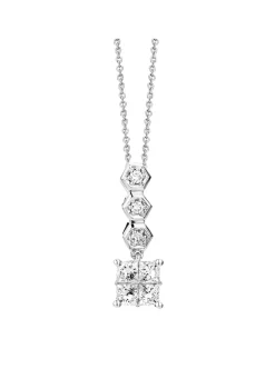 Diamond Point Losse Hangers|Witgouden Bruidssieraden<Witgouden hanger, 0.57 ct diamant, Fourever