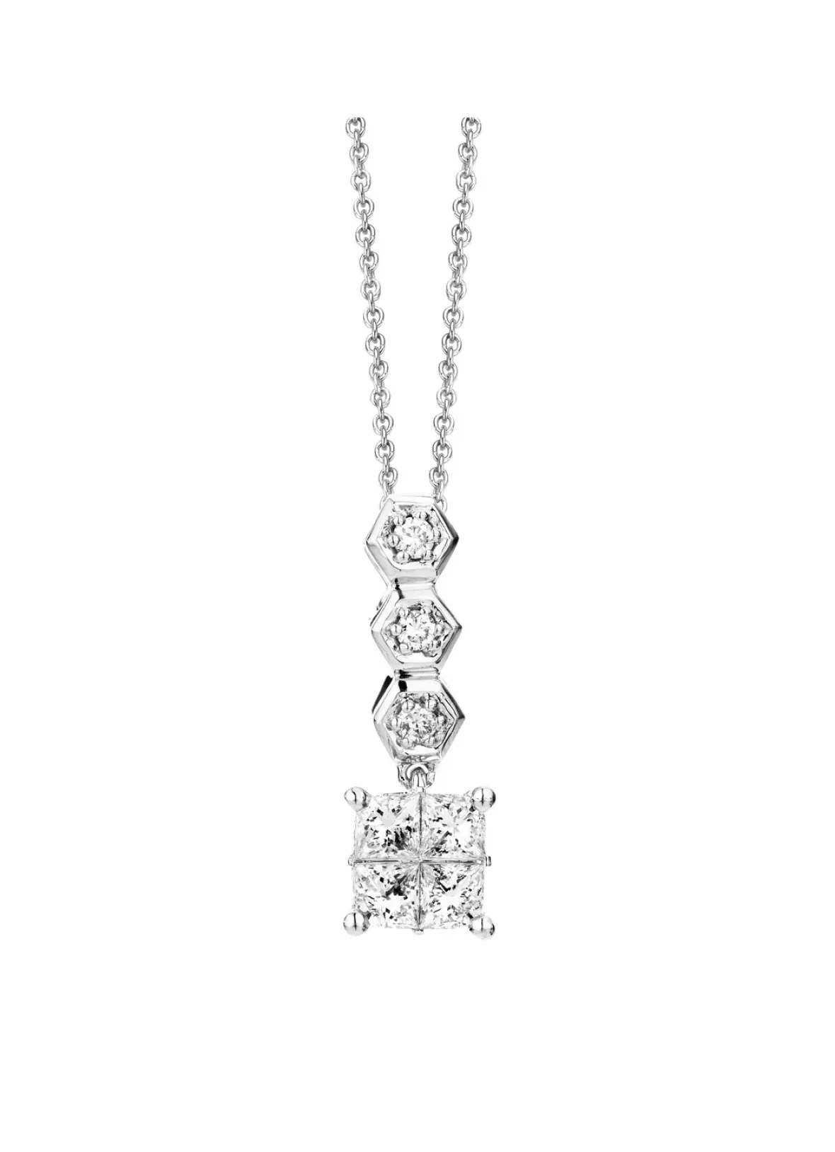 Diamond Point Losse Hangers|Witgouden Bruidssieraden<Witgouden hanger, 0.57 ct diamant, Fourever