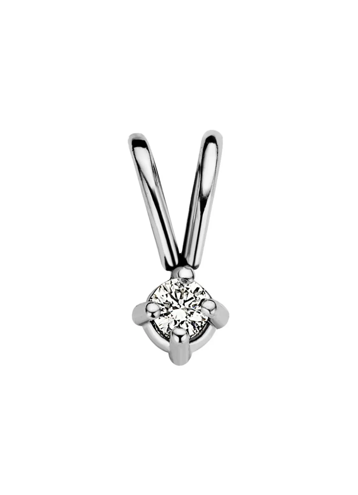 Diamond Point Solitair C|Solitair Classic<Witgouden hanger, 0.02 ct diamant, Groeibriljant