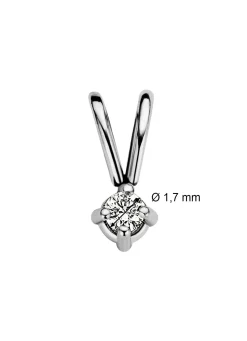 Diamond Point Solitair C|Solitair Classic<Witgouden hanger, 0.02 ct diamant, Groeibriljant