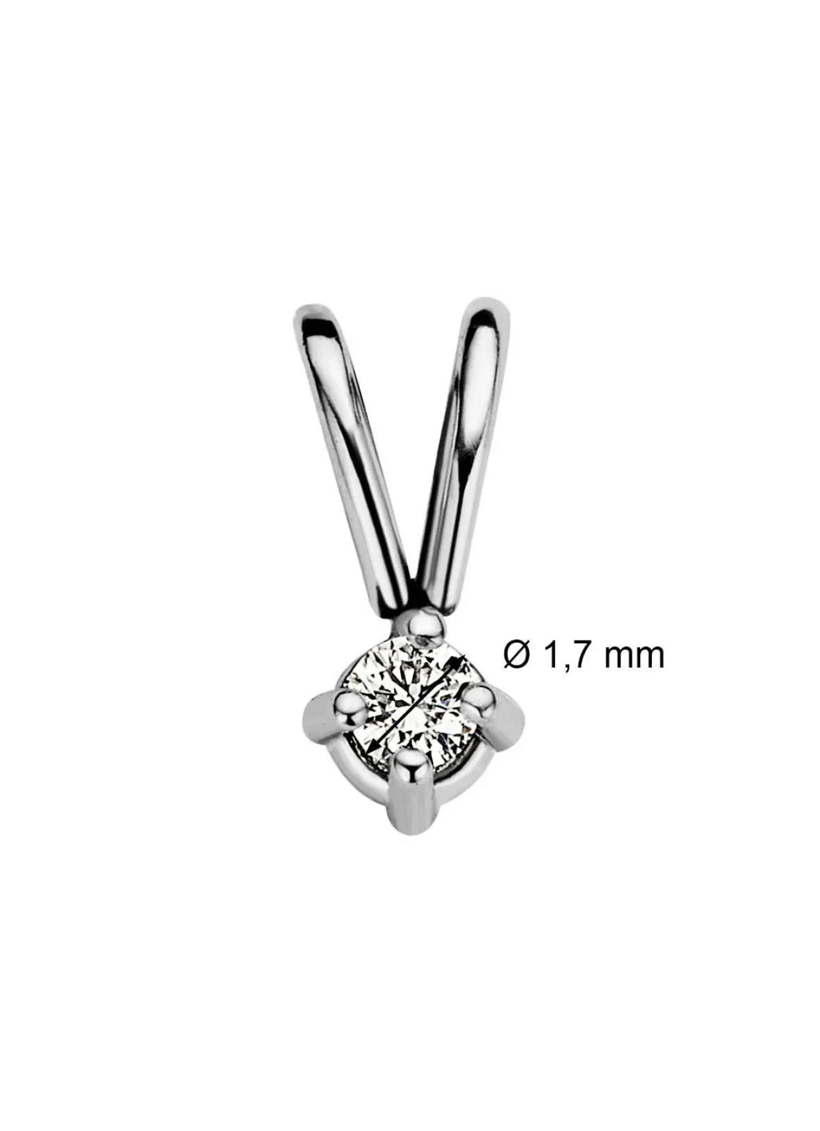 Diamond Point Solitair C|Solitair Classic<Witgouden hanger, 0.02 ct diamant, Groeibriljant