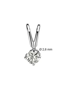 Diamond Point Solitair C|Solitair Classic<Witgouden hanger, 0.06 ct diamant, Groeibriljant
