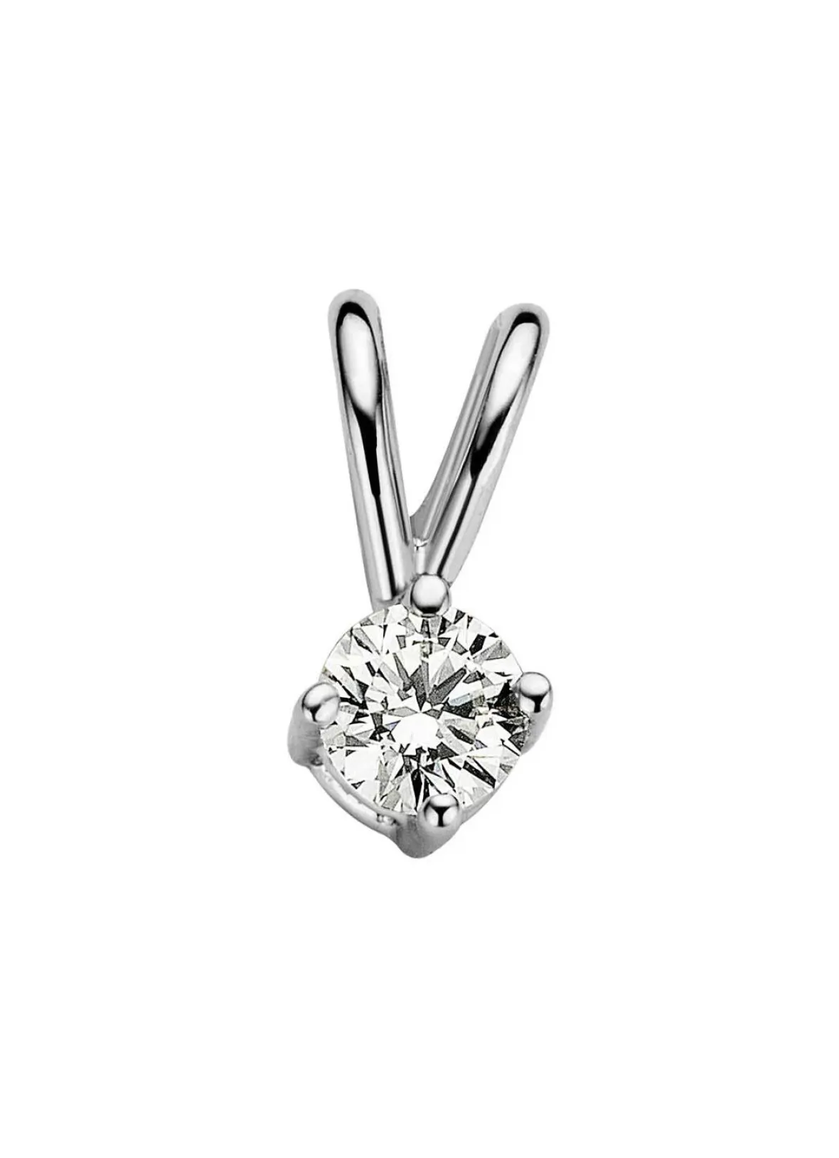 Diamond Point Solitair C|Solitair Classic<Witgouden hanger, 0.11 ct diamant, Groeibriljant