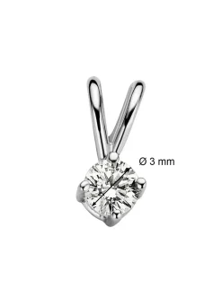 Diamond Point Solitair C|Solitair Classic<Witgouden hanger, 0.11 ct diamant, Groeibriljant
