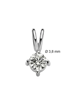 Diamond Point Solitair C|Solitair Classic<Witgouden hanger, 0.22 ct diamant, Groeibriljant