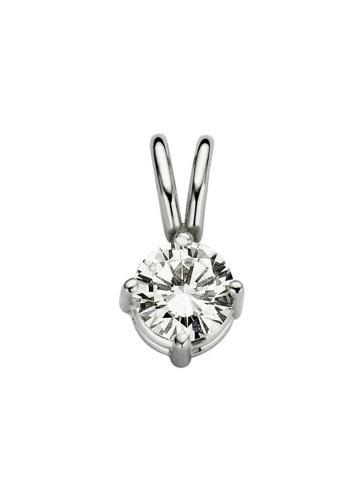 Diamond Point Solitair C|Solitair Classic<Witgouden hanger, 0.26 ct diamant, Groeibriljant