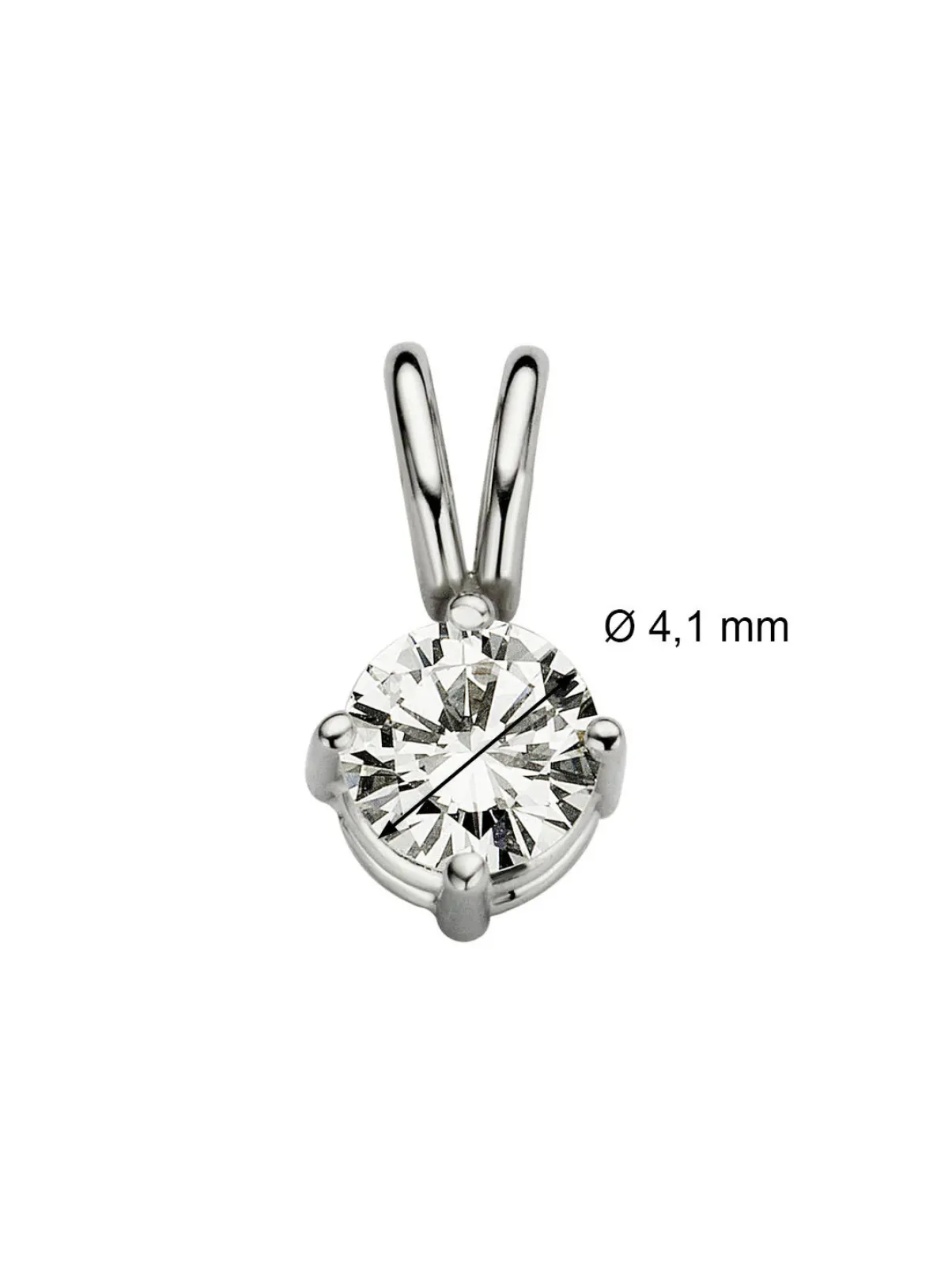 Diamond Point Solitair C|Solitair Classic<Witgouden hanger, 0.26 ct diamant, Groeibriljant