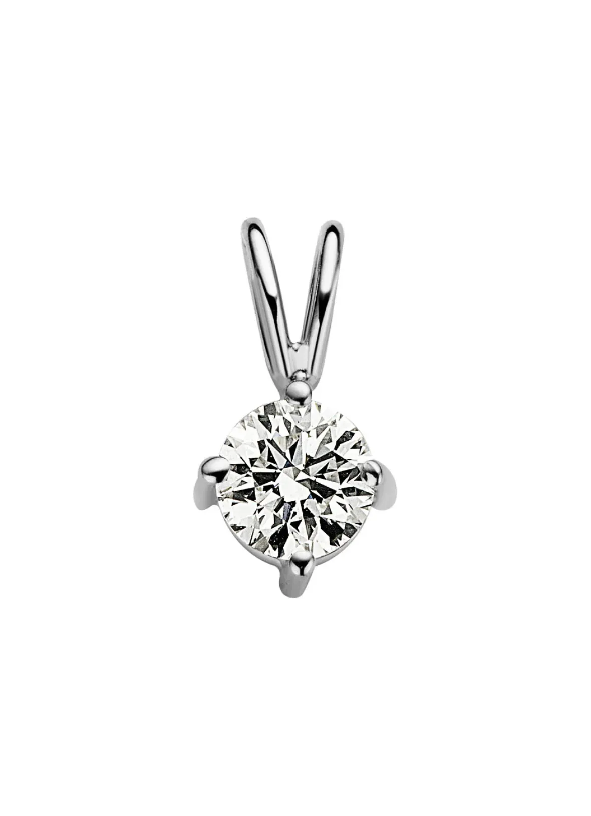 Diamond Point Solitair C|Solitair Classic<Witgouden hanger, 0.41 ct diamant, Groeibriljant