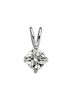 Diamond Point Solitair C|Solitair Classic<Witgouden hanger, 0.42 ct diamant, Groeibriljant