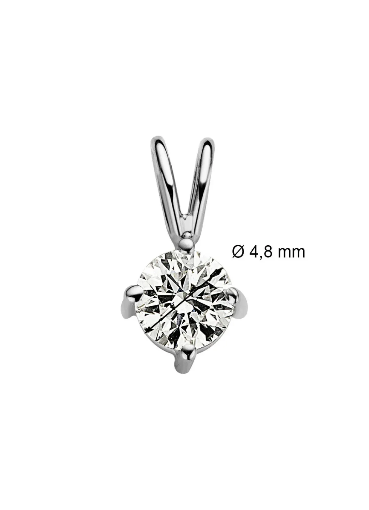 Diamond Point Solitair C|Solitair Classic<Witgouden hanger, 0.43 ct diamant, Groeibriljant