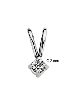 Diamond Point Solitair C|Solitair Classic<Witgouden hanger, 0.03 ct diamant, Groeibriljant