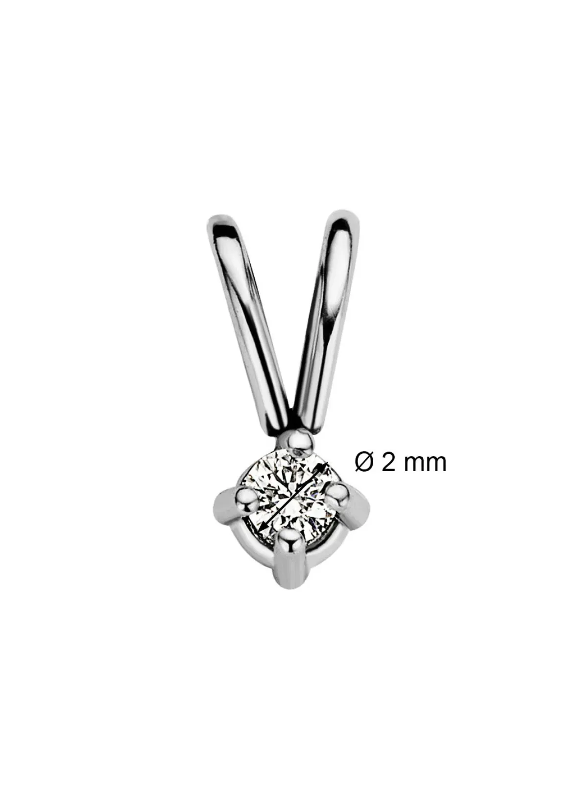 Diamond Point Solitair C|Solitair Classic<Witgouden hanger, 0.03 ct diamant, Groeibriljant