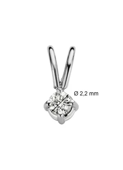 Diamond Point Solitair C|Solitair Classic<Witgouden hanger, 0.04 ct diamant, Groeibriljant