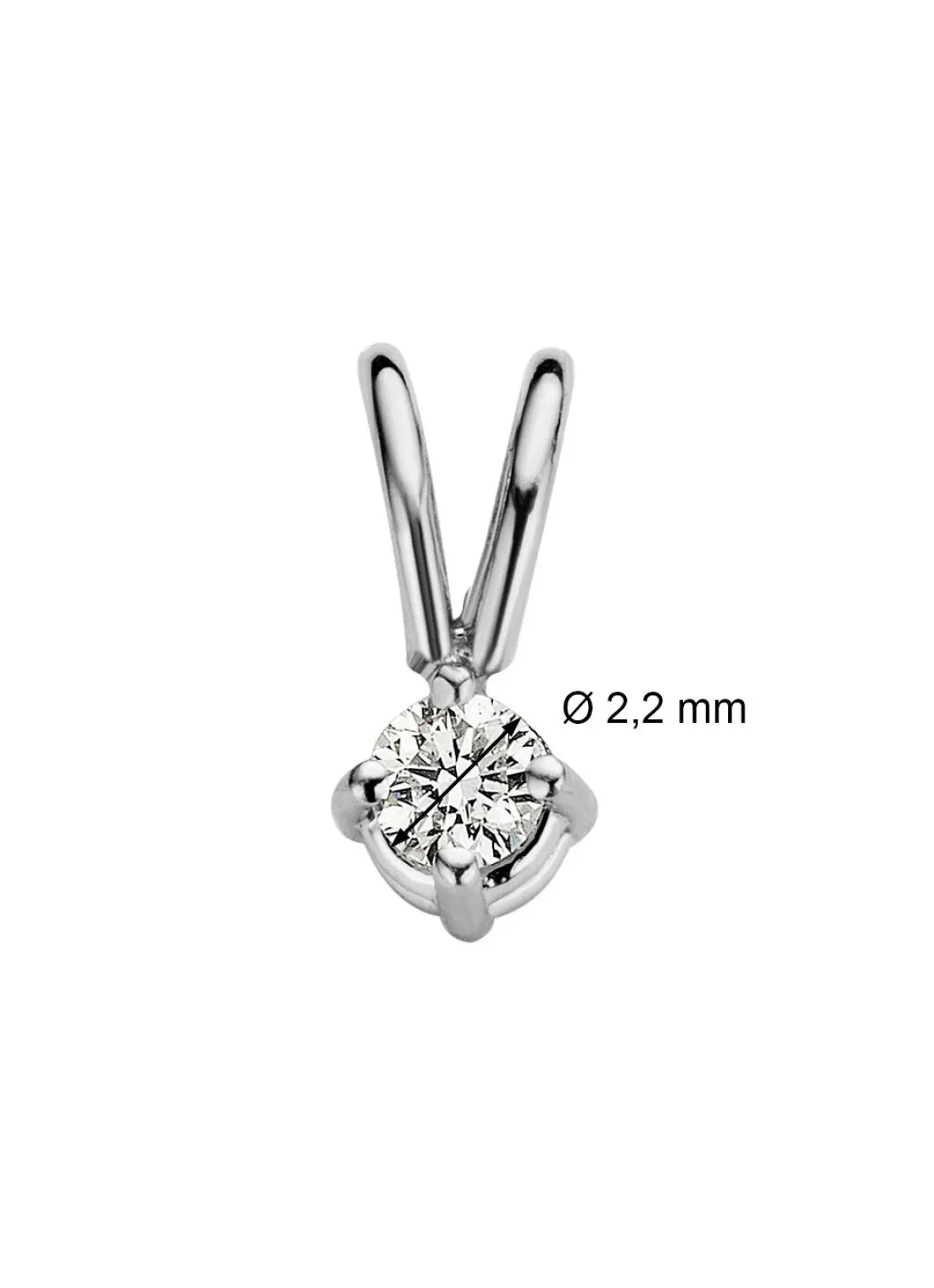 Diamond Point Solitair C|Solitair Classic<Witgouden hanger, 0.04 ct diamant, Groeibriljant