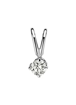 Diamond Point Solitair C|Solitair Classic<Witgouden hanger, 0.08 ct diamant, Groeibriljant
