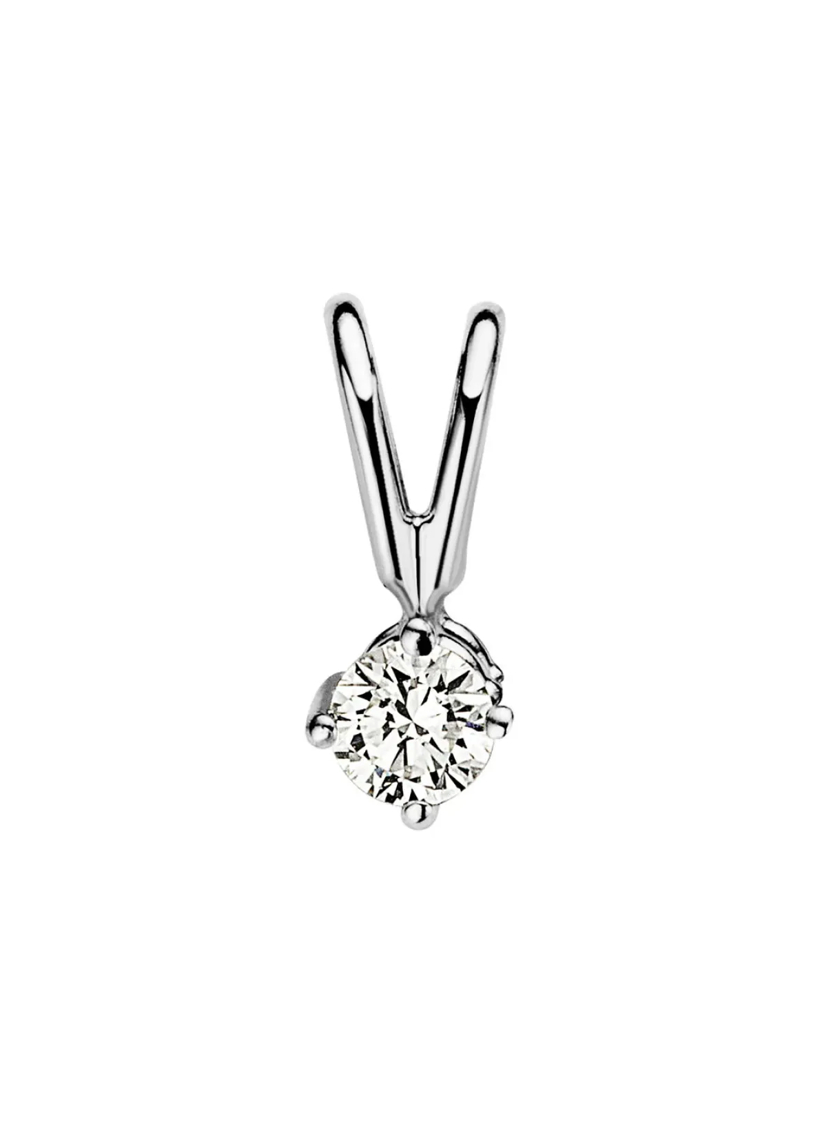 Diamond Point Solitair C|Solitair Classic<Witgouden hanger, 0.08 ct diamant, Groeibriljant