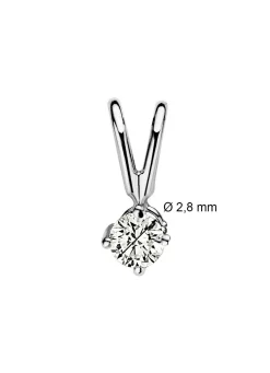 Diamond Point Solitair C|Solitair Classic<Witgouden hanger, 0.08 ct diamant, Groeibriljant