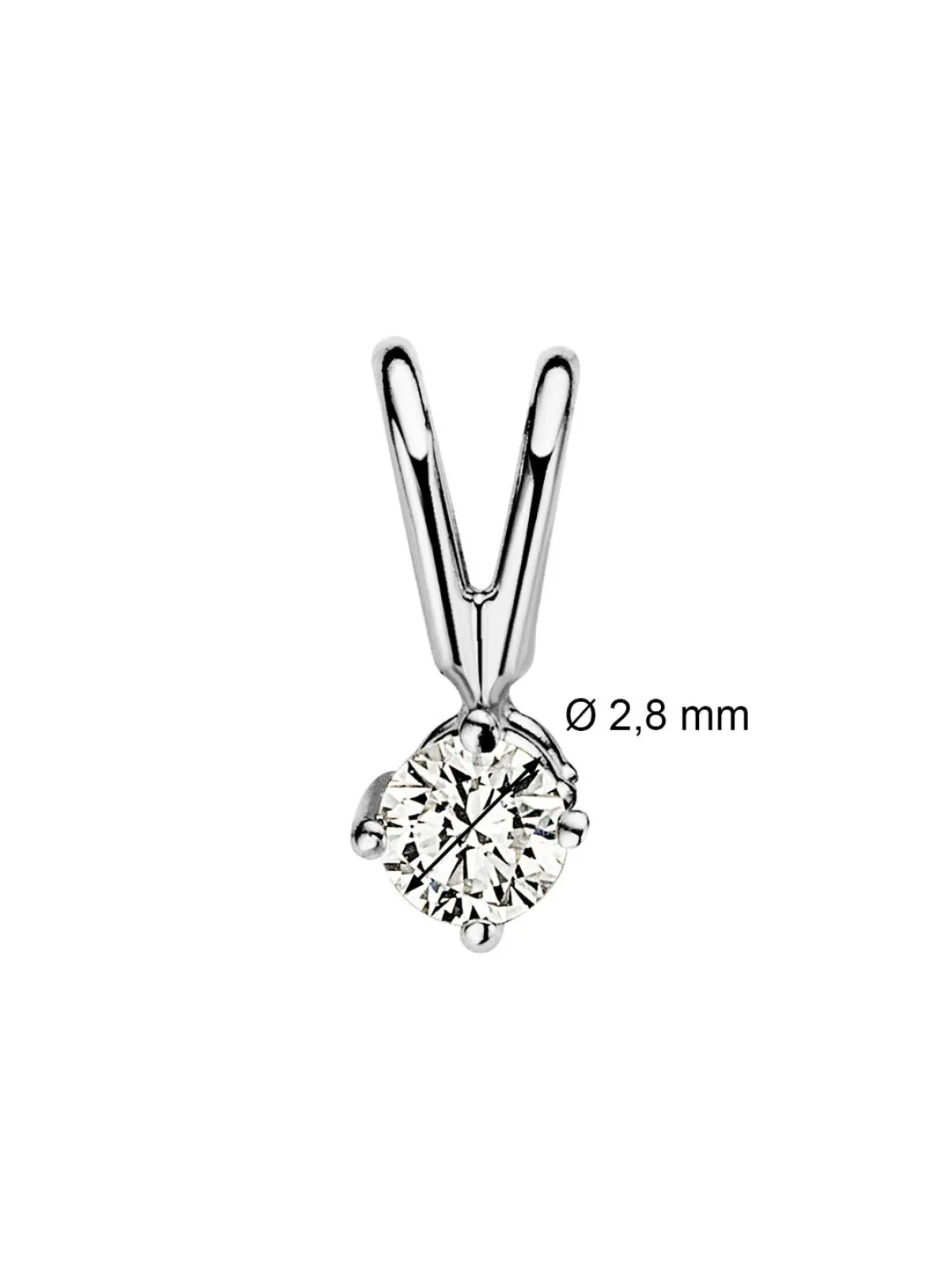 Diamond Point Solitair C|Solitair Classic<Witgouden hanger, 0.08 ct diamant, Groeibriljant