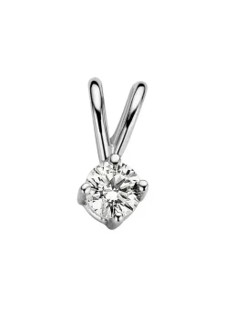 Diamond Point Solitair C|Solitair Classic<Witgouden hanger, 0.09 ct diamant, Groeibriljant