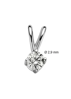 Diamond Point Solitair C|Solitair Classic<Witgouden hanger, 0.09 ct diamant, Groeibriljant
