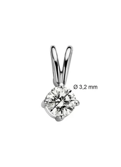 Diamond Point Solitair C|Solitair Classic<Witgouden hanger, 0.12 ct diamant, Groeibriljant