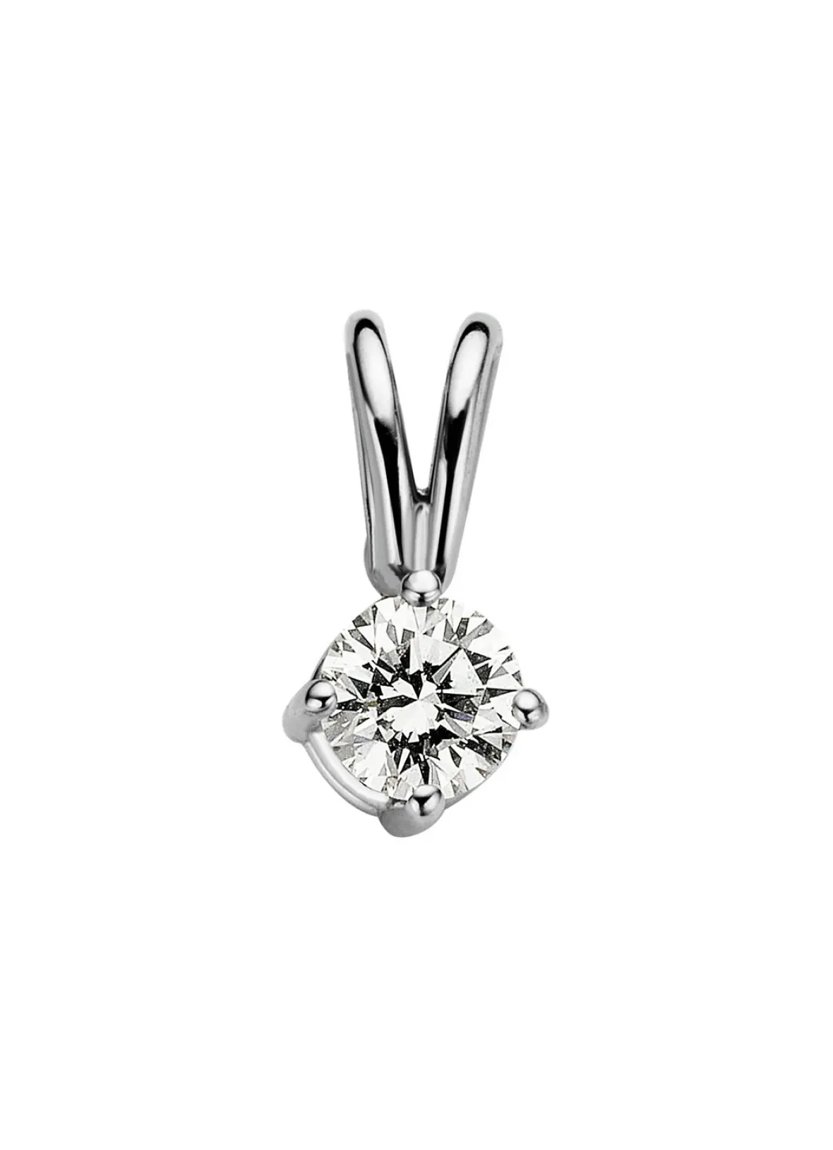 Diamond Point Solitair C|Solitair Classic<Witgouden hanger, 0.15 ct diamant, Groeibriljant