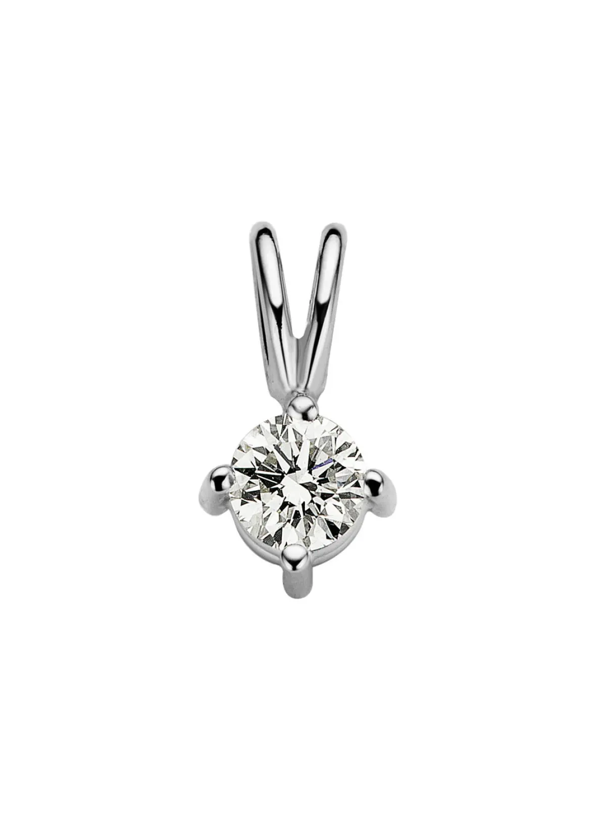 Diamond Point Solitair C|Solitair Classic<Witgouden hanger, 0.18 ct diamant, Groeibriljant