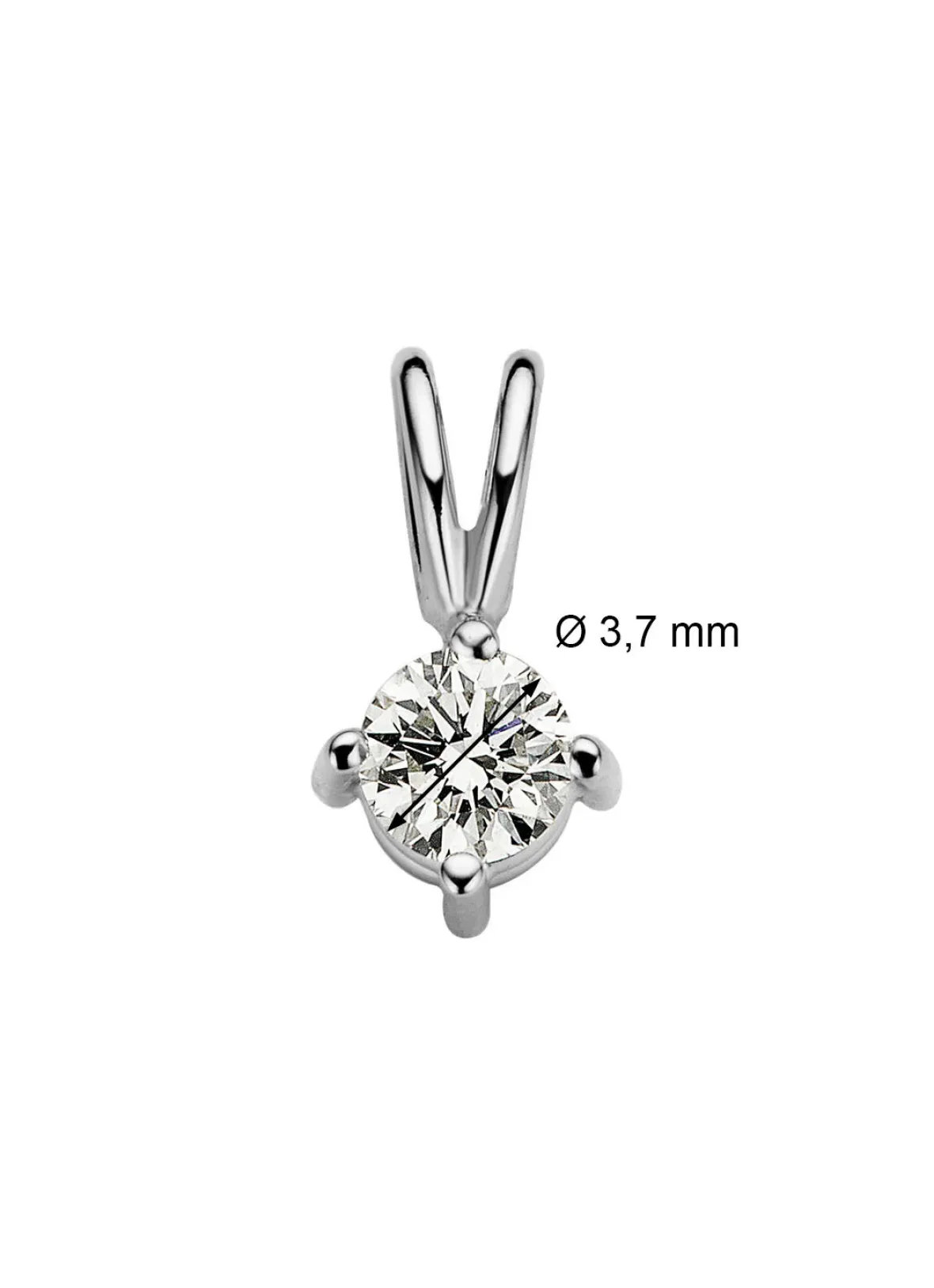 Diamond Point Solitair C|Solitair Classic<Witgouden hanger, 0.19 ct diamant, Groeibriljant