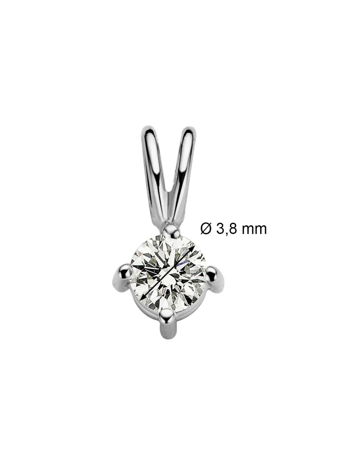 Diamond Point Solitair C|Solitair Classic<Witgouden hanger, 0.21 ct diamant, Groeibriljant