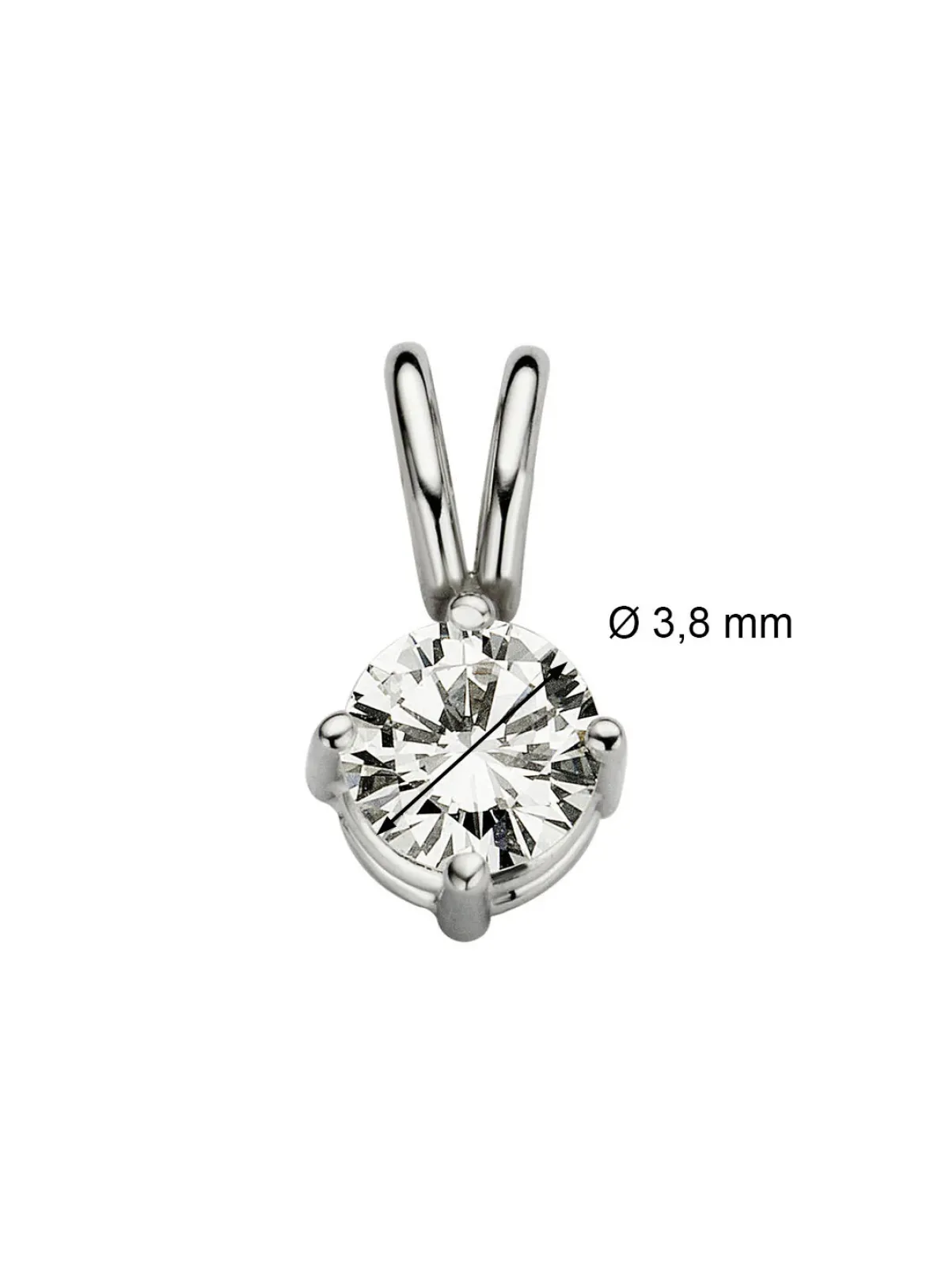 Diamond Point Solitair C|Solitair Classic<Witgouden hanger, 0.23 ct diamant, Groeibriljant