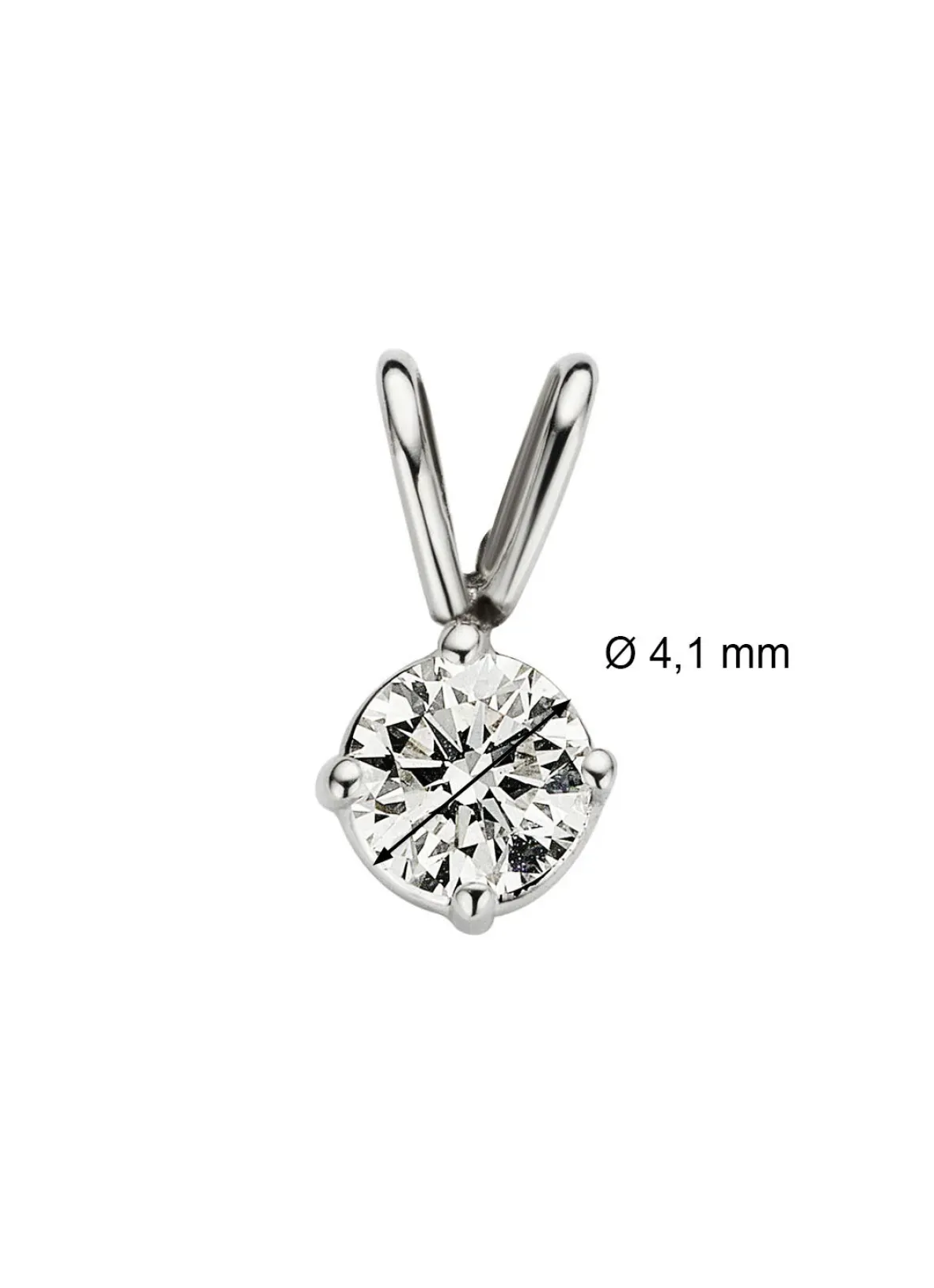 Diamond Point Solitair C|Solitair Classic<Witgouden hanger, 0.28 ct diamant, Groeibriljant