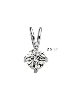 Diamond Point Solitair C|Solitair Classic<Witgouden hanger, 0.47 ct diamant, Groeibriljant