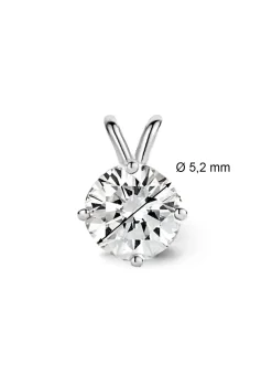 Diamond Point Solitair C|Solitair Classic<Witgouden hanger, 0.50 ct diamant, Groeibriljant