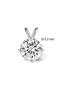 Diamond Point Solitair C|Solitair Classic<Witgouden hanger, 0.52 ct diamant, Groeibriljant