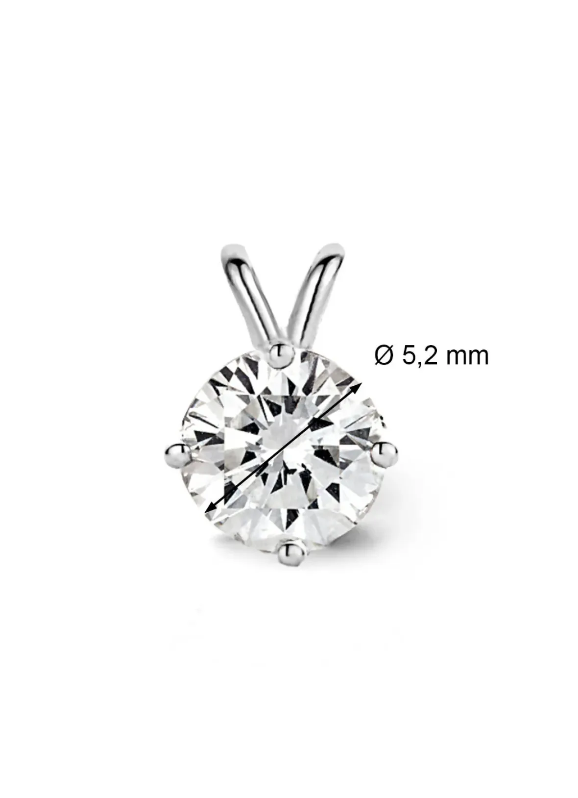 Diamond Point Solitair C|Solitair Classic<Witgouden hanger, 0.71 ct diamant, Groeibriljant