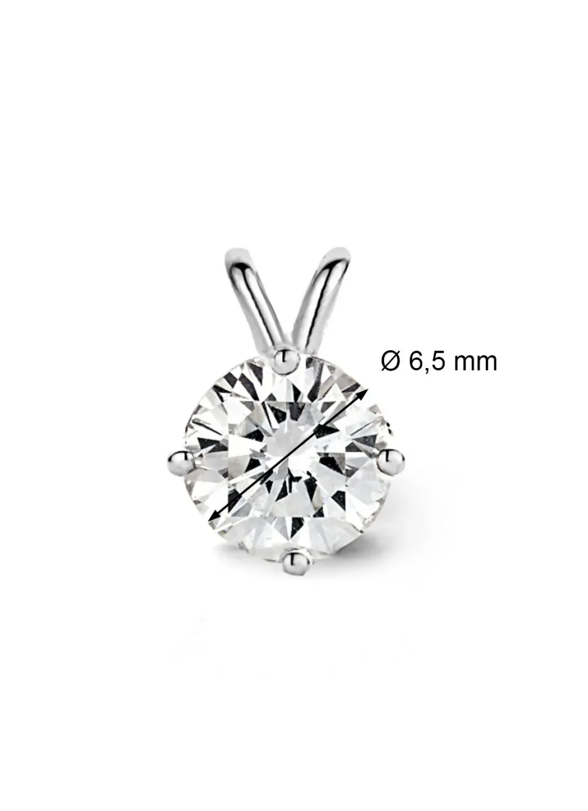Diamond Point Solitair C|Solitair Classic<Witgouden hanger, 1.00 ct diamant, Groeibriljant