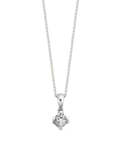 Diamond Point Losse Hangers|Witgouden Bruidssieraden<Witgouden hanger, 0.16 ct diamant, Hearts & Arrows