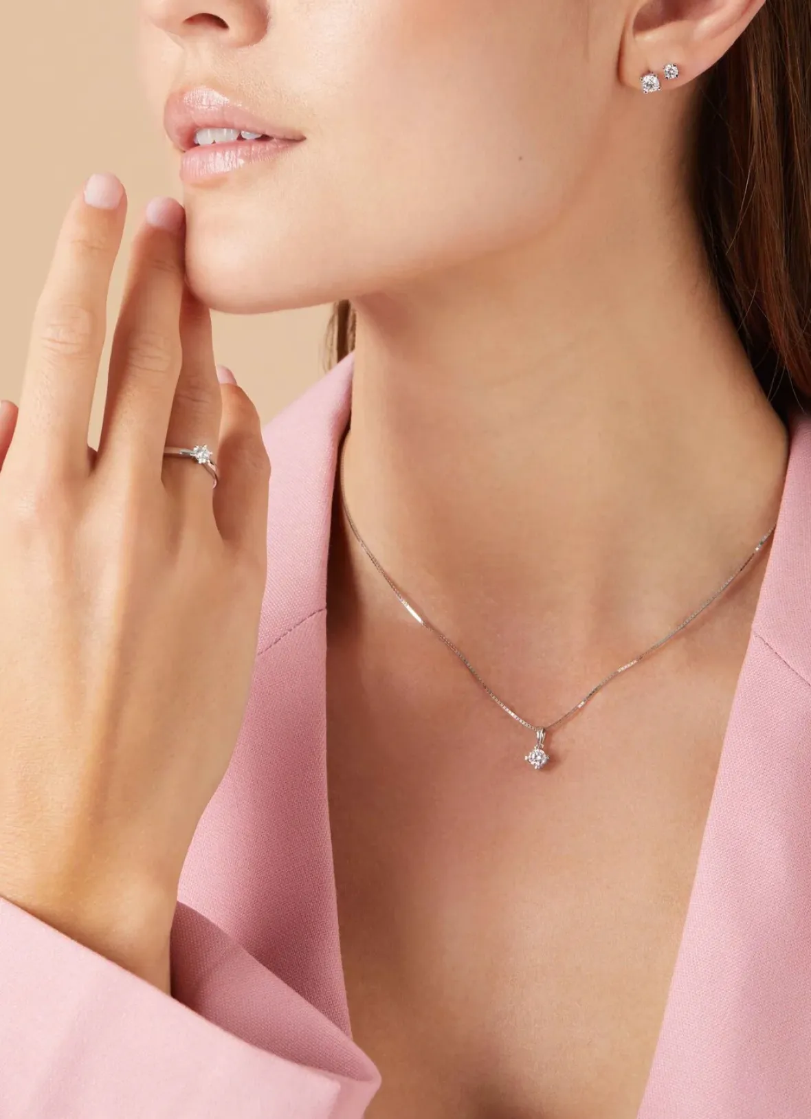 Diamond Point Losse Hangers|Witgouden Bruidssieraden<Witgouden hanger, 0.30 ct diamant, Hearts & Arrows