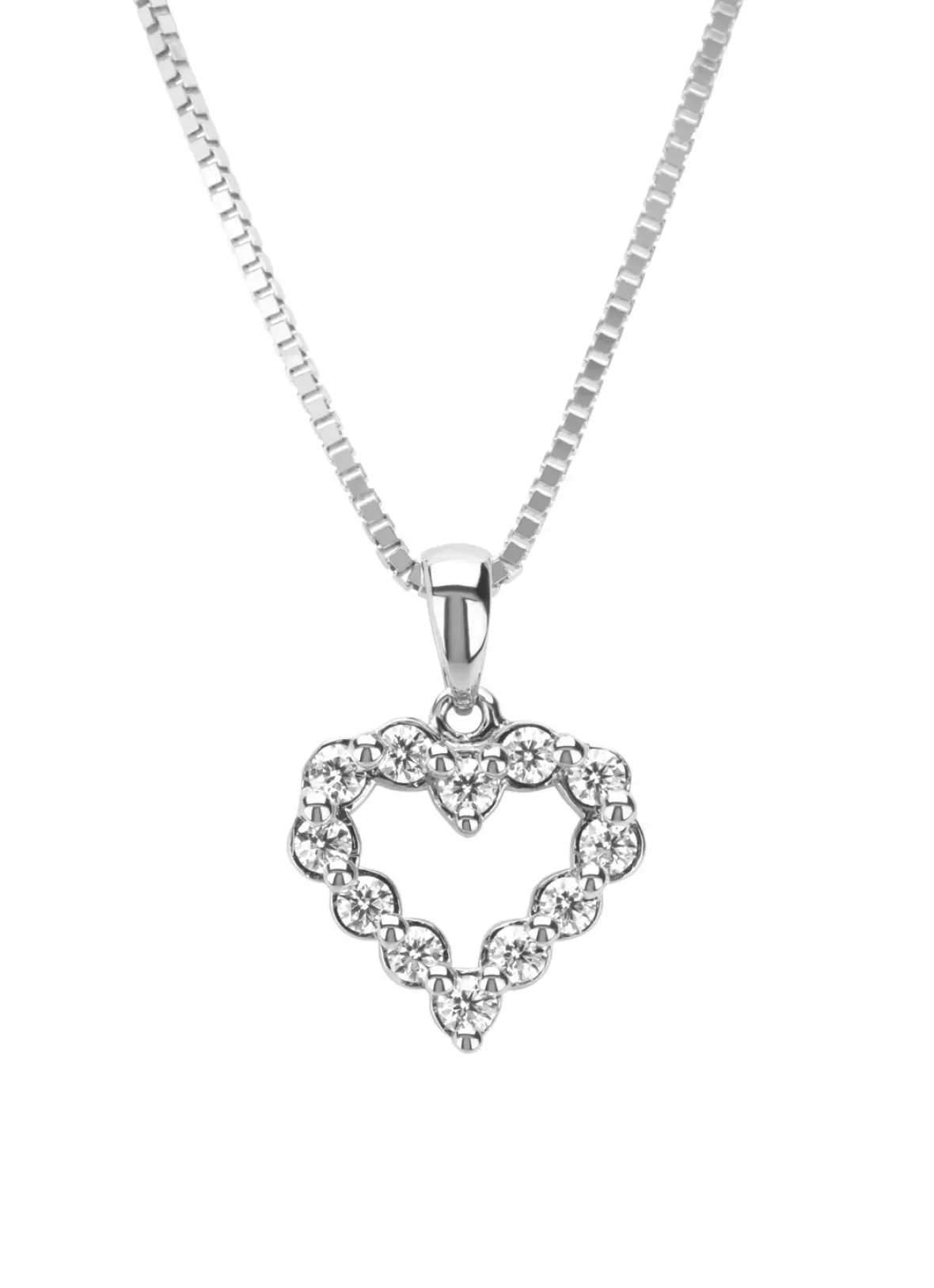 Diamond Point Losse Hangers|Witgouden Bruidssieraden<Witgouden hanger, 0.25 ct diamant, Hearts & Arrows