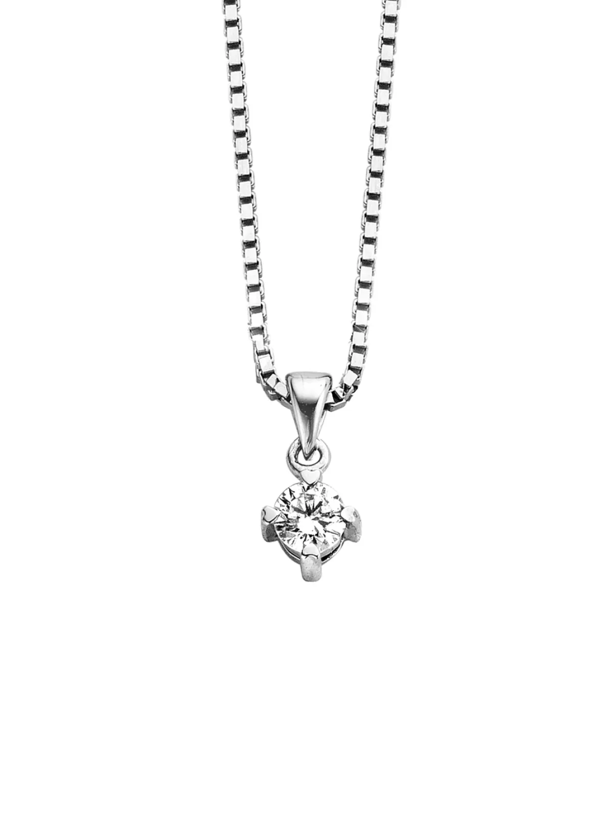 Diamond Point Losse Hangers|Witgouden Bruidssieraden<Witgouden hanger, 0.20 ct diamant, Hearts & Arrows
