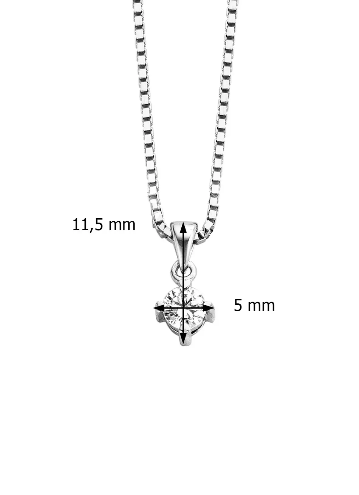 Diamond Point Losse Hangers|Witgouden Bruidssieraden<Witgouden hanger, 0.20 ct diamant, Hearts & Arrows
