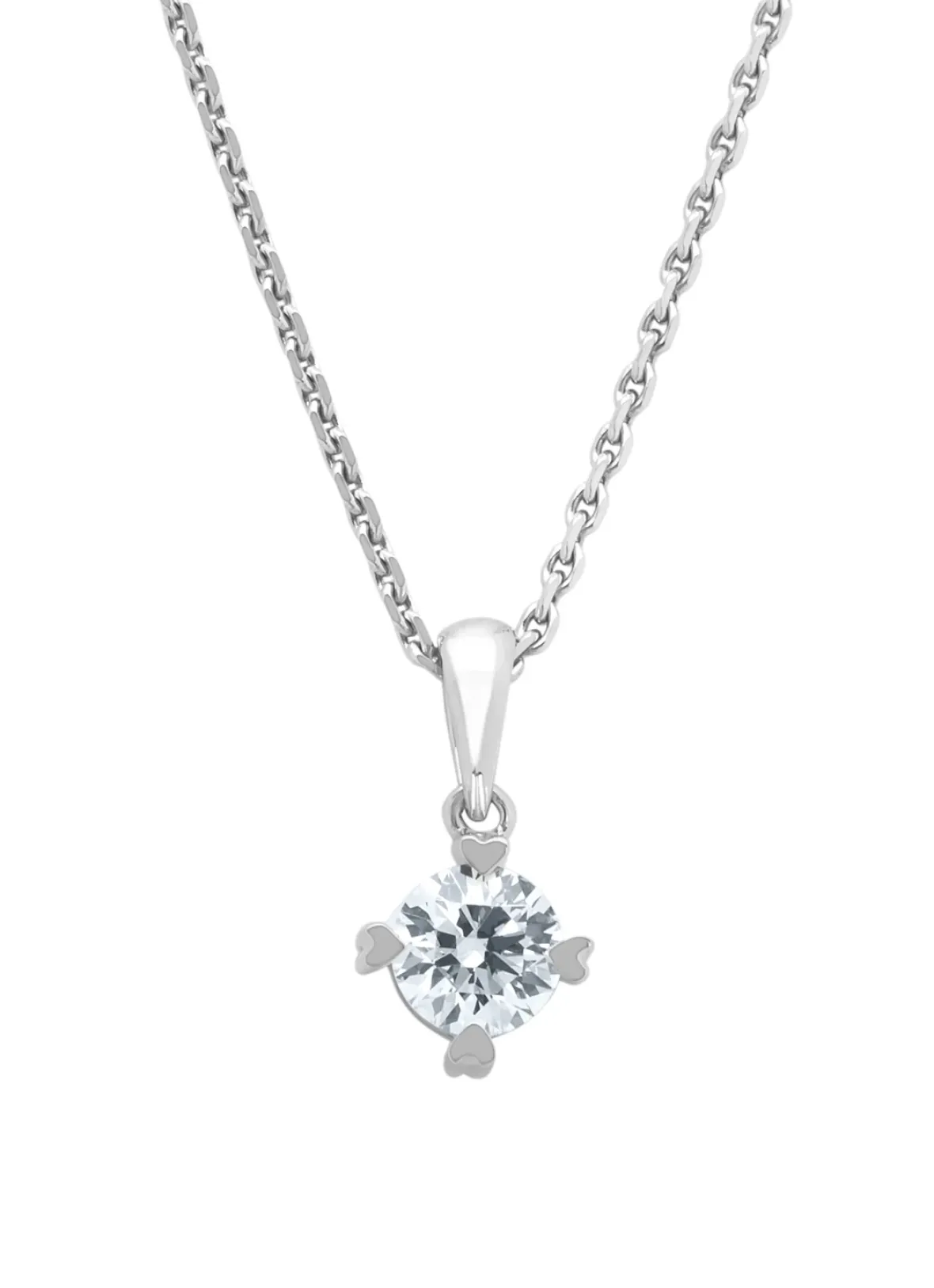 Diamond Point Losse Hangers|Witgouden Bruidssieraden<Witgouden hanger, 0.40 ct diamant, Hearts & Arrows