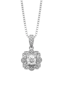 Diamond Point Losse Hangers|Witgouden Bruidssieraden<Witgouden hanger, 0.33 ct diamant, Since 1904