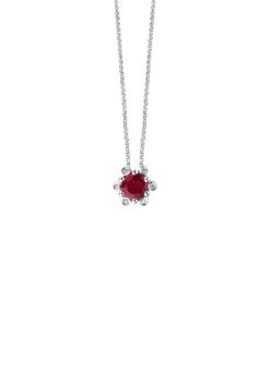 Diamond Point Losse Hangers|Witgouden Bruidssieraden<Witgouden hanger, 0.44 ct robijn, Empress