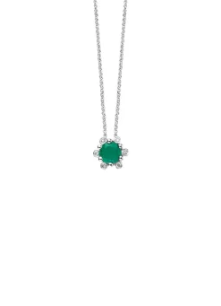 Diamond Point Losse Hangers|Witgouden Bruidssieraden<Witgouden hanger, 0.35 ct smaragd, Empress