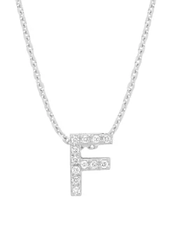 Diamond Point Letter Hangers|Losse Hangers<Witgouden hanger F, 0.04 ct diamant, Alphabet