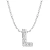 Diamond Point Letter Hangers|Losse Hangers<Witgouden hanger L, 0.03 ct diamant, Alphabet