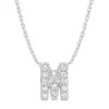 Diamond Point Letter Hangers|Losse Hangers<Witgouden hanger M, 0.06 ct diamant, Alphabet