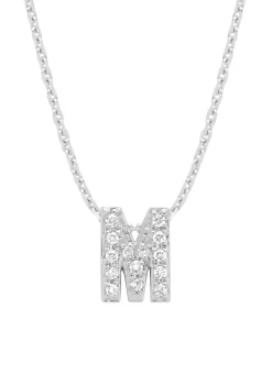 Diamond Point Letter Hangers|Losse Hangers<Witgouden hanger M, 0.06 ct diamant, Alphabet